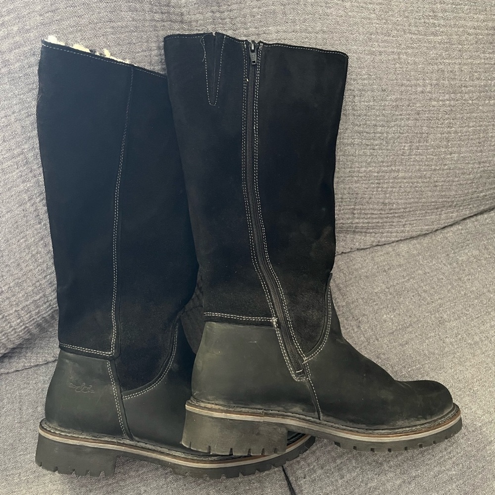Bos. & Co. Hudson Tall Boots with Shearling Lining EUC